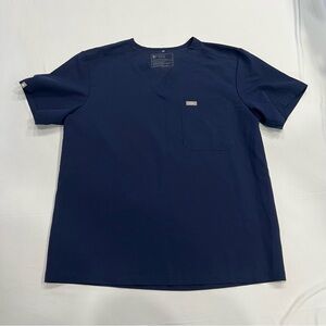 Figs Men's Navy Short Sleeve Pocket Tee